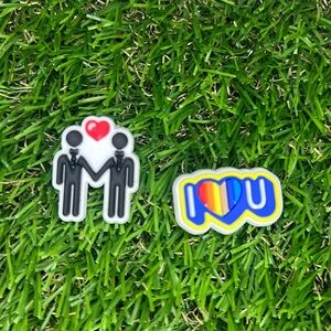 NEW - 2 “LBGT Pride” Croc Shoe Charms